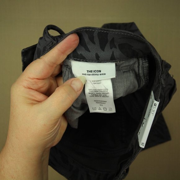 Joe's Jeans Icon Mid Rise Skinny Ankle Women's Size 25 Gray Animal Print NWT - Picture 9 of 12